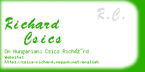 richard csics business card